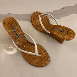 White Patent Wedge Sandal